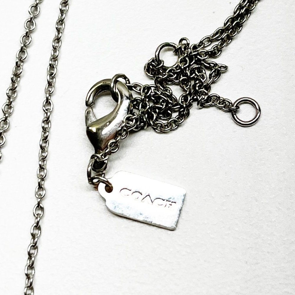 Coach Blue Opal & Silver Dainty Circle Necklace - Picture 6 of 6